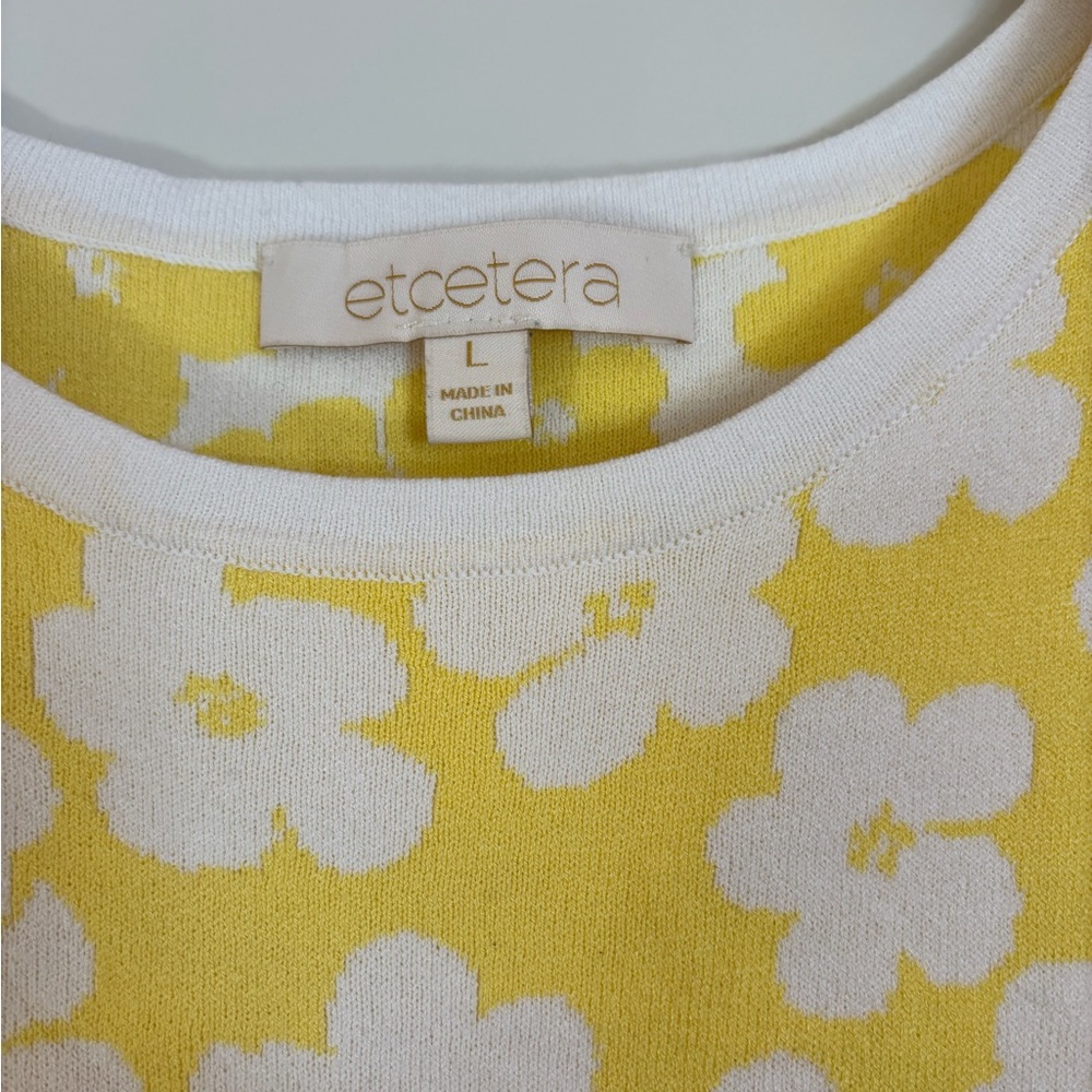 ETCETARA Women’s Large Yellow Floral Sleeveless Dress - Picture 5 of 5